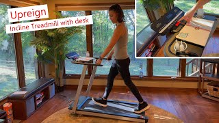 Upreign Incline Treadmill with desk and large LED screen treadmill walkingpad workout [upl. by Mat396]