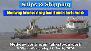 Dropping her Drag Head and Starting Work  Medway at Felixstowe 27 March 2024 [upl. by Murielle]