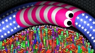 Slitherio 001 Strong Bad Snake Skin Hacked vs 72227 Snakes Epic Slitherio Gameplay N1 [upl. by Gennie]