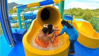 Raft Waterslide at Escape Theme Park Penang Tubby Tunnel Slide [upl. by Ilak]