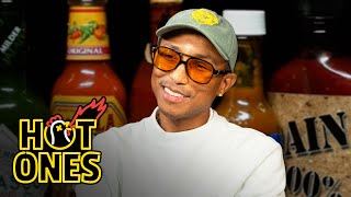 Pharrell Williams Sees the Future While Eating Spicy Wings  Hot Ones [upl. by Naillig]