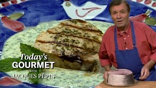 Jacques Pépins Healthy Swordfish Steak with Spicy Yogurt Sauce Recipe  KQED [upl. by Gredel530]