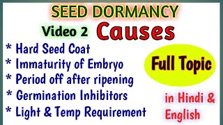 Causes of Seed Dormancy  Seed Dormancy Causes  Seed Dormancy Reasons [upl. by Bores]