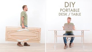 DIY Portable Foldable Desk From One Sheet of Plywood [upl. by Maggs]