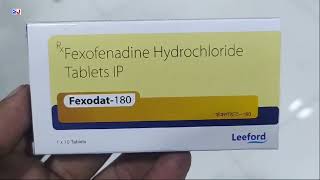 Fexodat 180 Tablet  Fexofenadine Hydrochloride Tablets IP  Fexodat 180mg Tablet Uses Side effects [upl. by Clemence254]