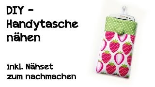 DIY  Handytasche nähen  inkl Nähset zum nachmachen [upl. by Aeikan]