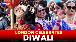 Diwali 2024 People in London celebrate the festival of lights  Watch video [upl. by Adnorrehs341]