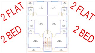 HOUSE PLAN DESIGN  EP 234  1600 SQUARE FT TWOUNIT  FLAT HOUSE PLAN  LAYOUT PLAN [upl. by Alimhaj]