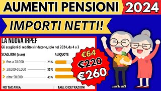 ✅AUMENTI PENSIONI 2024👉RIFORMA IRPEF👉TUTTI I NUOVI IMPORTI❗️ [upl. by Arick]