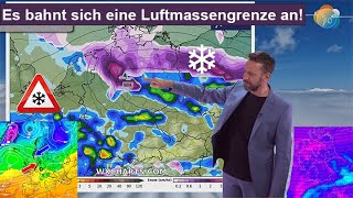 Es bahnt sich eine Luftmassengrenze mit Schnee amp Regen an Wettervorhersage 2912202304012024 [upl. by Clymer]