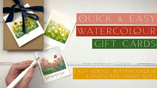 Quick And Easy Watercolour Gift Cards [upl. by Arihday814]