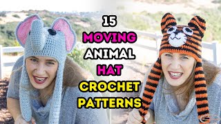 YES These MOVING ANIMAL Hats Really MOVE 15 Moving Hat Crochet Patterns  Party with Prizes [upl. by Haleak]