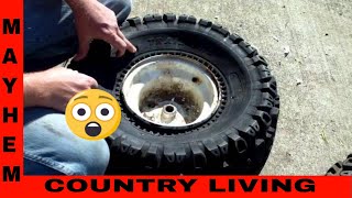 How to make flat proof ATV tires part 1 MayhemCountryLiving FoamFilledTires [upl. by Terris]