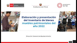 Elaboración y presentación del inventario de bienes muebles patrimoniales del año 2022 [upl. by Roselba523]