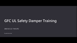 CFM Company presents Greenheck UL Safety Damper Training [upl. by Giamo]