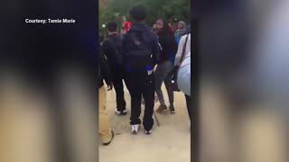 RAW Outside student video of large fight at Arsenal Tech High School [upl. by Lorrac899]