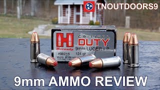 9mm P 124 gr Hornady Critical Duty Ammo Review [upl. by Tarrance]