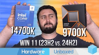 Intel 24H2 Test Ryzen 7 9700X vs Core i714700K 42 Game Benchmark [upl. by Ilocin]