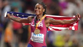 1094 Seconds ShaCarri Richardson’s Electrifying Olympic 100m Heat Win [upl. by Brezin906]