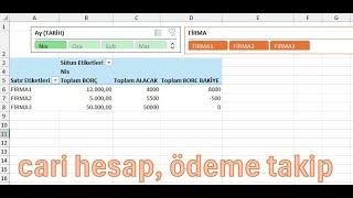 EXCEL CARİ HESAP  ÖDEME TAKİP [upl. by Lecram]