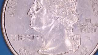 ¼ Dollar quotWashington Quarterquot Maine United States Commemorative coin under the microscope [upl. by Eniger]