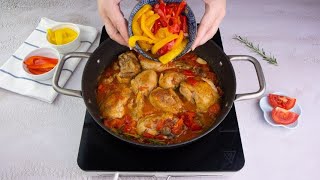 Pollo con peperoni il piatto classico veloce e saporito [upl. by Larentia512]