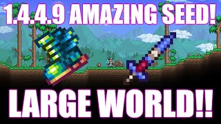 Terraria 1449 Amazing Seed In A Large World Terraspark Boots Enchanted Sword [upl. by Boris]