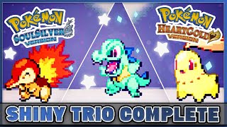 SHINY STARTER TRIO LIVE REACTION COMPILATION POKEMON HEART GOLD AND SOUL SILVER✨ [upl. by Yorick]