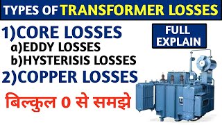 TRANSFORMER LOSSES TYPES OF TRANSFORMER LOSSES HYSTERISIS LOSS EDDY CURRENT LOSS COPPER LOSS [upl. by Lerrad]