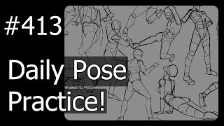 【Drawing Stream】Daily Pose Practice with POSEMANIACS【Day 413】 [upl. by Cha691]