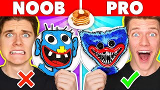 Minecraft NOOB vs PRO Pancake Art Challenge How To Make Rainbow Friends vs Roblox Security Build [upl. by Bianchi635]