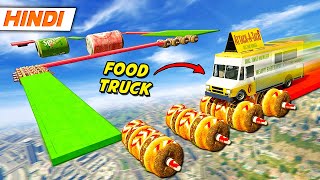 GTA 5 Funny FOOD TRUCK Parkour 😂  GTA 5 Online Hindi Funny Moments  Saxisam [upl. by Atiuqat]