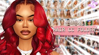 MY ENTIRE FEMALE MAXIS MATCH  ALPHA HAIR CC FOLDER 10 GB  Sims 4 CAS  CC FOLDER [upl. by Xuaeb58]