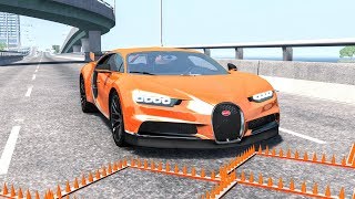 Massive Spike Strip Pileup Crashes 10 – BeamNG Drive  CrashBoomPunk [upl. by Balfour140]