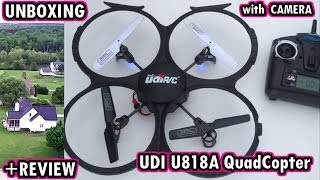 UDI U818A QuadCopter with Camera Phantom Drone Unboxing Review [upl. by Clements]