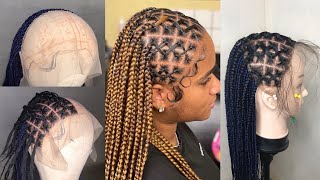 DIY RUBBER BAND CRISS CROSS BRAIDED WIG  DIY braided wig with no frontal for beginners [upl. by Rana]