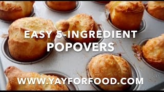 Easy 5Ingredient Popovers [upl. by Naillimixam499]