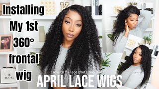 360° Deep Wave Lace Front Wig Install amp Review  Ft April Lace Wigs [upl. by Branscum232]