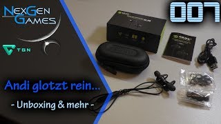 Unboxing und Test  GRDE Bluetooth 41 Kopfhörer wireless in ear headphones 1080pFullHD  deutsch [upl. by Aurie]