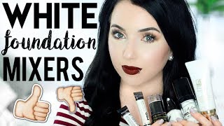 WHITE FOUNDATION MIXERS The Best Worst Swatches amp Thoughts  PaleFair Skin Makeup Tips [upl. by Robenia]