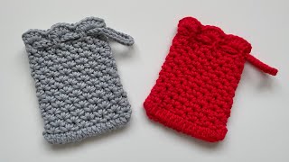 Crochet  Drawstring Mini Pouch  Very Easy Pattern [upl. by Agnella]