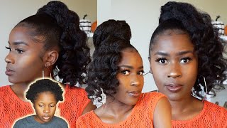 Heatless Curls High Sleek Ponytail Styles on Short 4C Natural Hair  4 StylesBetterLengthMona B [upl. by Richard]