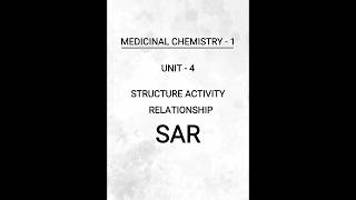 Medicinal Chemistry1 Unit4 part2 SAR pharmacy pharmacynotes writtennotes shorts [upl. by Aiveneg228]