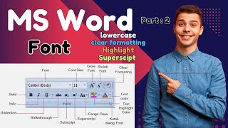 MS Word Font l font color change color formar superscript subscript bold italic [upl. by Hacceber]