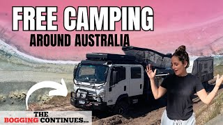 4x4 Isuzu Truck amp CARAVAN  FREE CAMPING on a PINK LAKEBOGGEDFISHING  Travelling AUSTRALIA [upl. by Kunz]