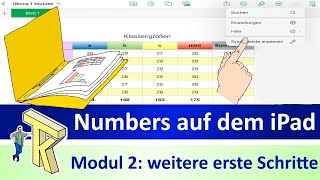 Numbers Modul 2 weitere erste Schritte Symbolleiste mehrere Blätter Zellformate Stil kopieren [upl. by Noemis]