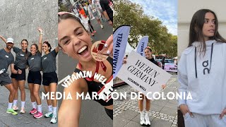 primer vlog 🎞️ Media Maratón de Colonia con Vitamin Well 🎀🏃🏻‍♀️ [upl. by Shiekh743]