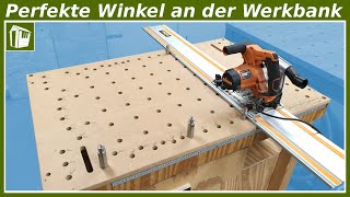 Mit dieser Lochplatte sägst du perfekte Winkel MFT Werkbank bauen [upl. by Venuti]