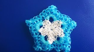 DIY Weihnachtsstern Schneeflocke Eiskristall Snowflake Weihnachten Loom Bands Weihnachtsdeko [upl. by Zwick581]