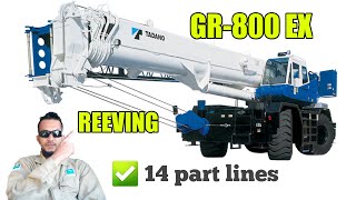 Tadano GR800 EX Reeving Pattern 468 amp 14 partline  TADANO Wire rope Reeving tadano crane [upl. by Hserus]